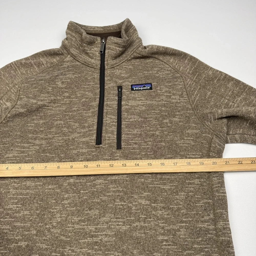 Patagonia Sweater Mens Medium Brown Better Sweater 1/4 Zip Fleece Pullover Warm